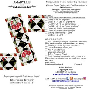 Amaryllis PDF quilt pattern image 1