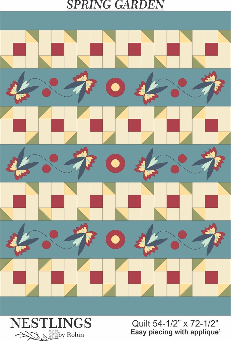 Springtime Garden Quilt Pattern Spring Garden PDF Quilt Pattern - Etsy