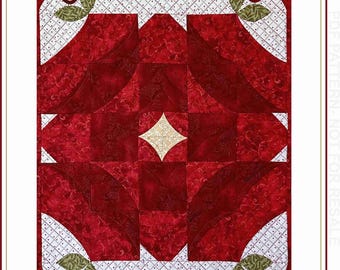Mod Poinsettia 3D Quilt PDF pattern