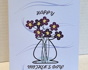 Mother's Day Card, Pink Flowers