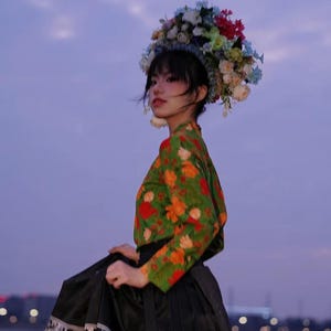 Embroidered Brocade Hanfu Skirt: Traditional Chinese Mamian Wrap Skirt