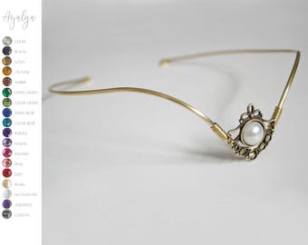 Tiara • elvish tiara • bridal headpiece . brass tiara . elven crown- statement jewelry - statement jewelry - tiara crown