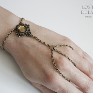 slave bracelet - chains bracelet - bracelet ring- statement jewelry
