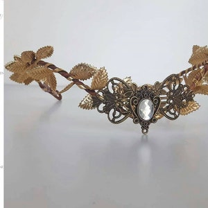 corona de hojas de oro, corona de hojas de plata. Tiara élfica con hojas, inspirada en coronas de laurel. diadema de hojas de boda image 1