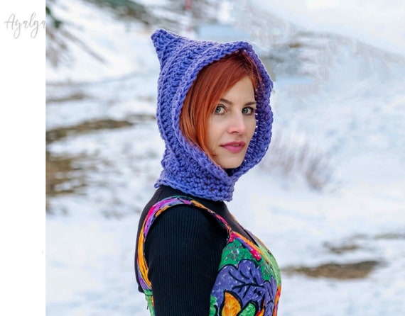 Handmade Wool Pixie Balaclava: Cozy Knit Winter Beanie - Etsy display picture 3