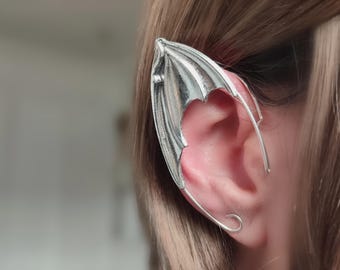 Orejas puntiagudas con alas de murciélago, brazalete de oreja de elfo con alas