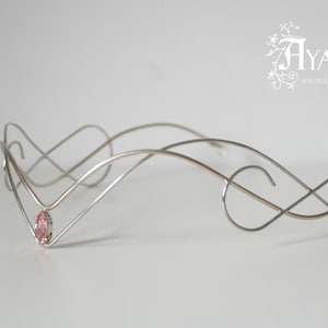 Tiara élfica con cristales Swarovski / Corona élfica nupcial / Tocado de fantasía hecho a mano