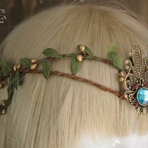 Woodland elf tiara elven headpiece fairy crown woodland tiara circlet leaves crown elvish tiara bridal headpiece fairy crown image 2