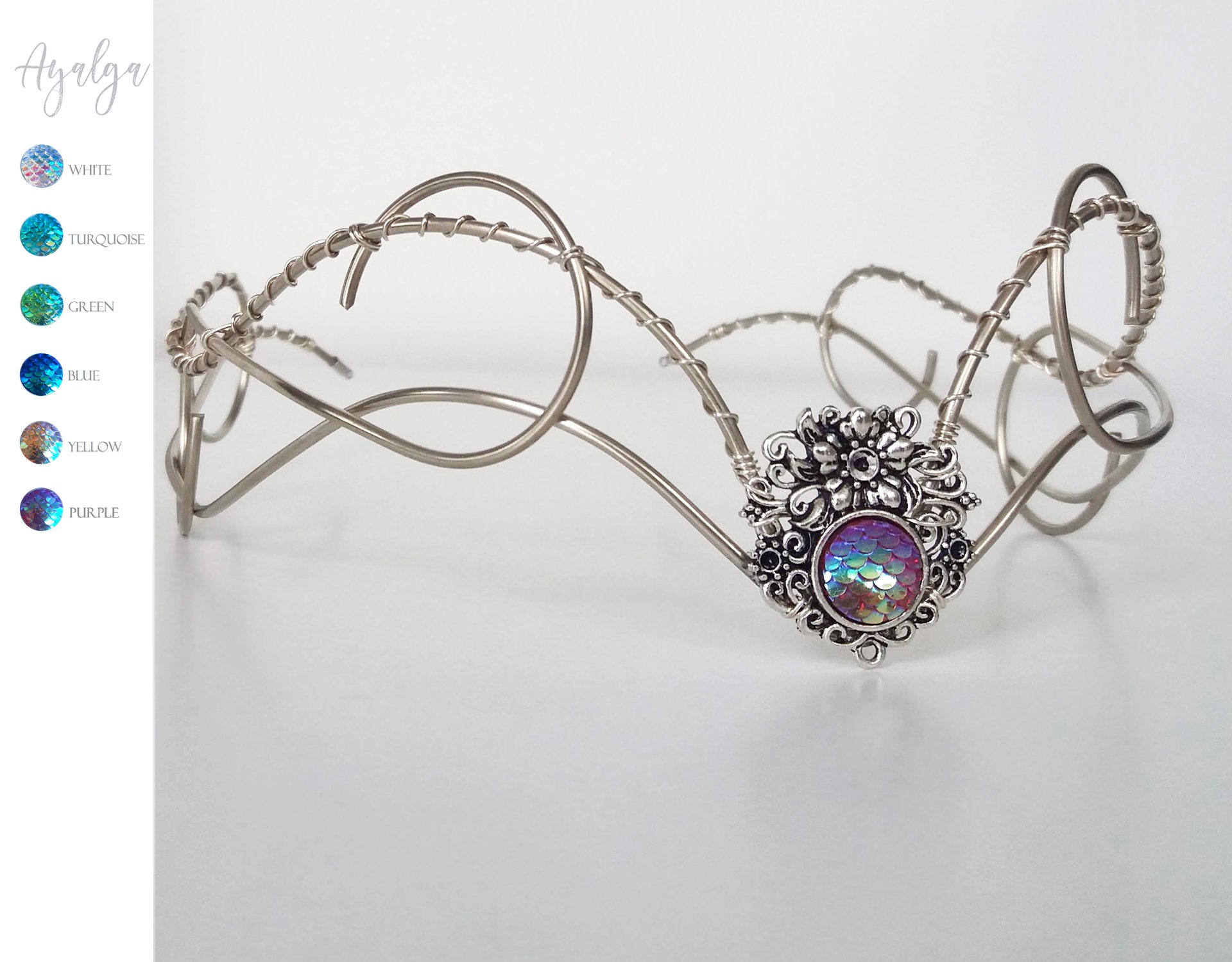 Tiara elfica tocado novia boda medieval Etsy España