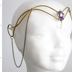 golden elvish tiara made of brass, golden elven tiara, wedding jewelry