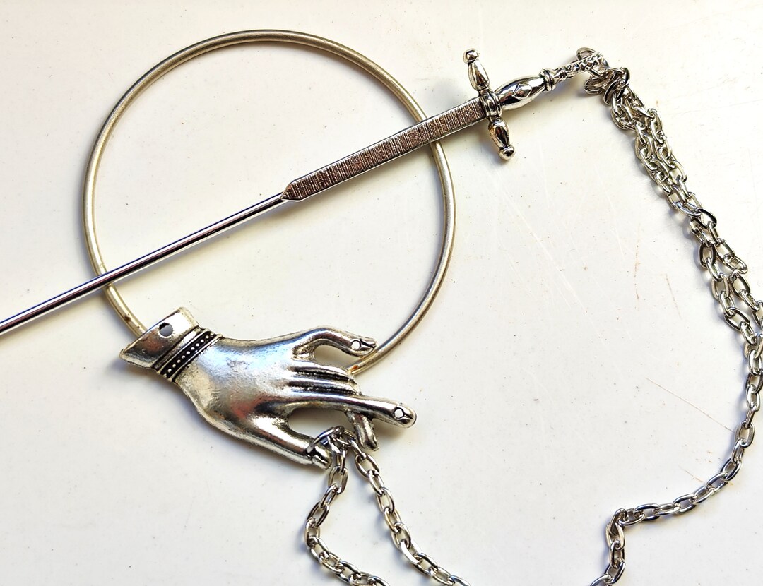 Sword Comb Hair Pin With Chains – Witchy, Gothic, Fantasy Hair ...