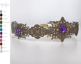 bronze crown , queen crown, wedding jewelry, gold jewelry