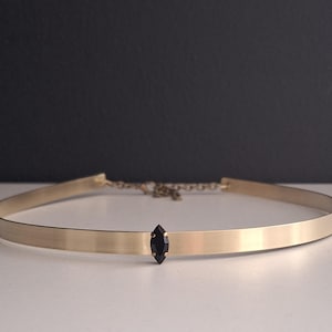 Medieval brass circlet with swarovski crystal - queen king crown - wedding hair accessories - crystal tiara - crystal crown - brass crown