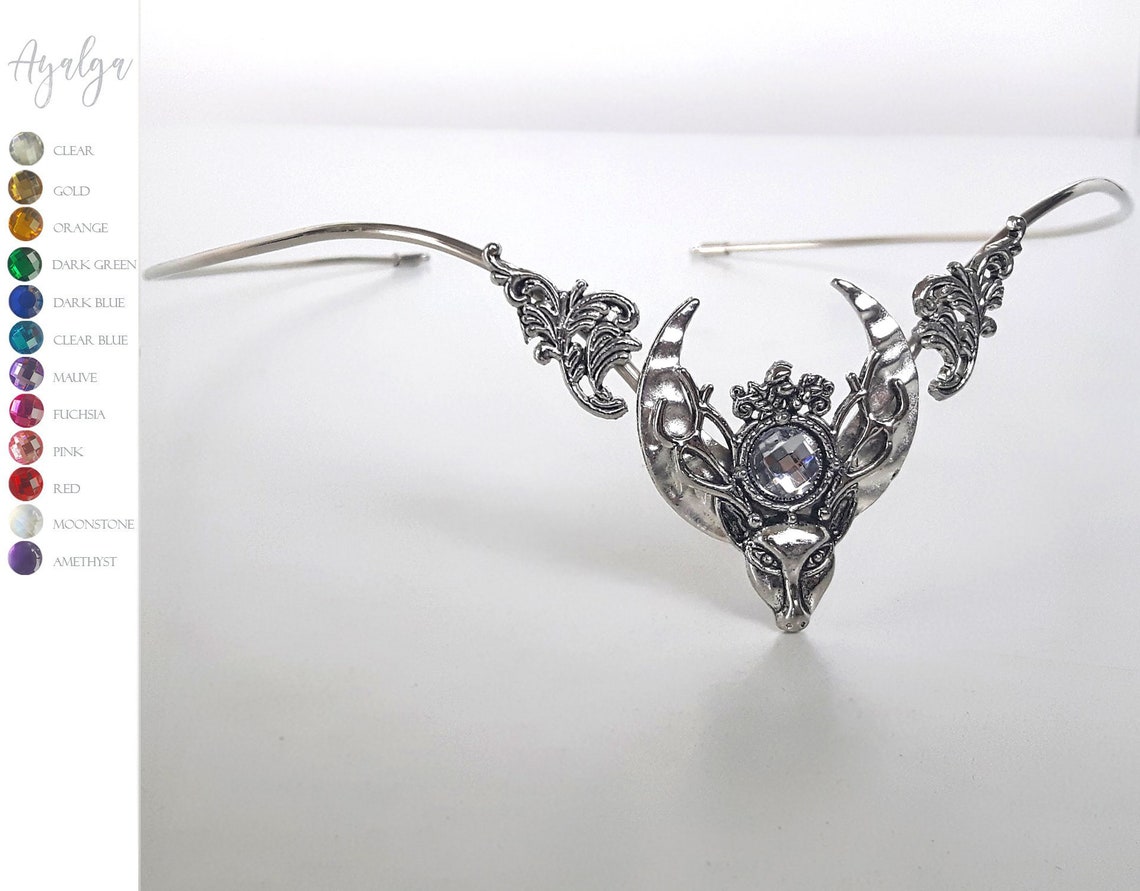 Elven tiara moon crown tiara crown woodland crown Deer Etsy