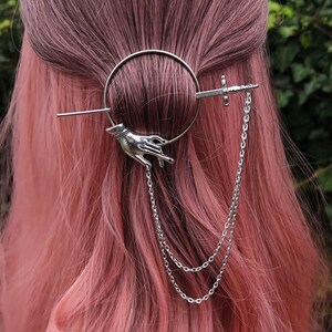 Sword Comb Hair Pin With Chains – Witchy, Gothic, Fantasy Hair ...