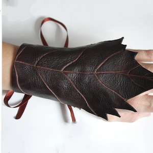 leather bracelet leaf  , one elf bracer