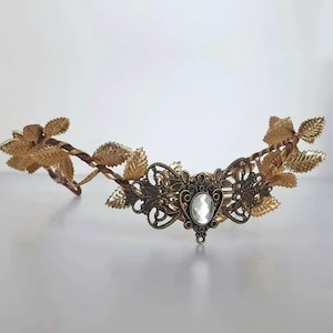 Tiara élfica, tiara de bosque, corona de hadas, tocado de elfo, tiara élfica, corona de hojas, diadema élfica