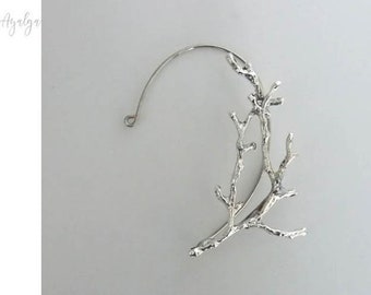 Silver Branch Ear Cuff, Non Piercing Elf Ear Jewelry