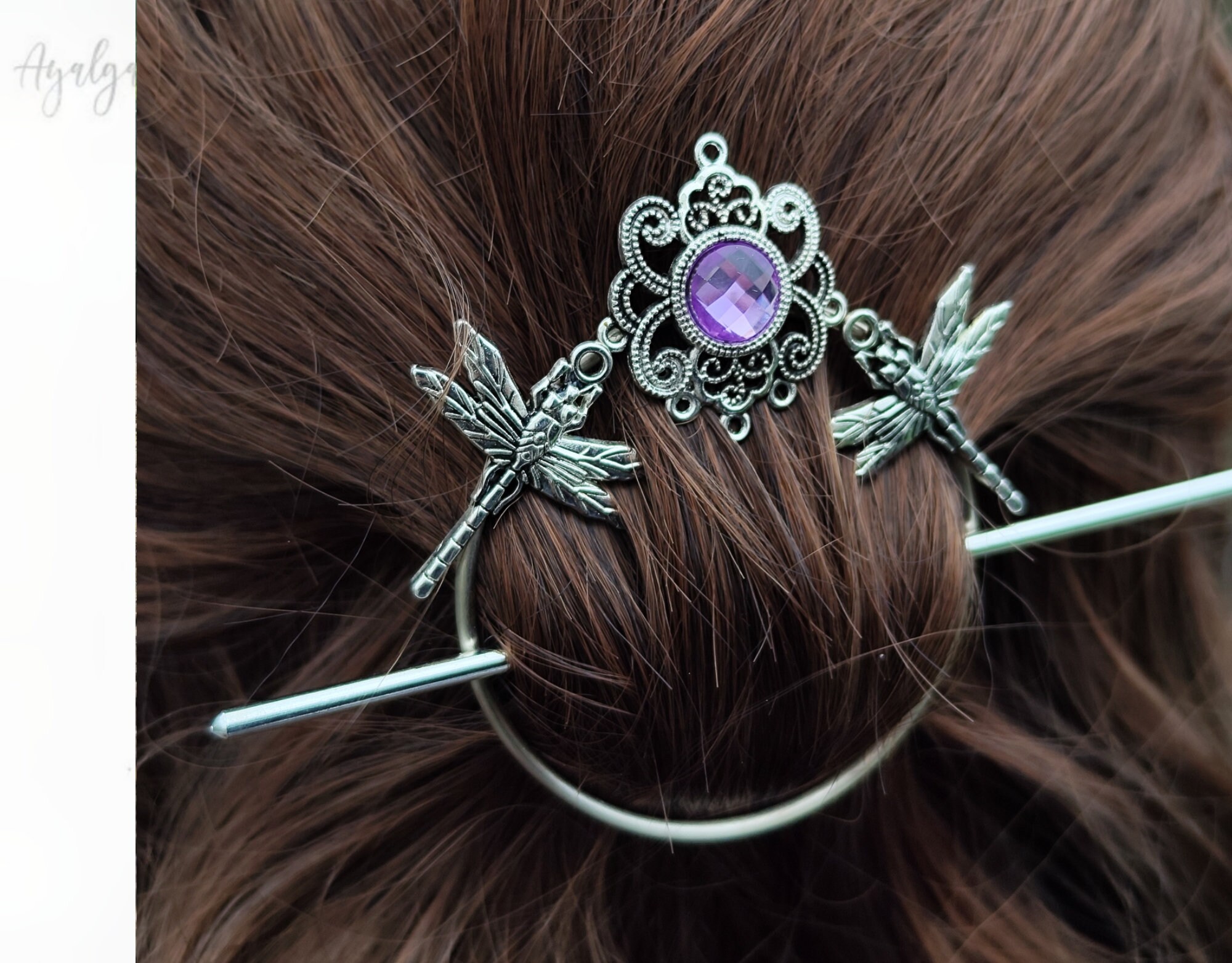 Dragons Hair barrette - dragon brooch pin