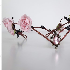 Woodland elf tiara - elven headpiece - fairy crown- circlet crown - elvish crown - woodland crown - floral headpiece - wedding headpiece