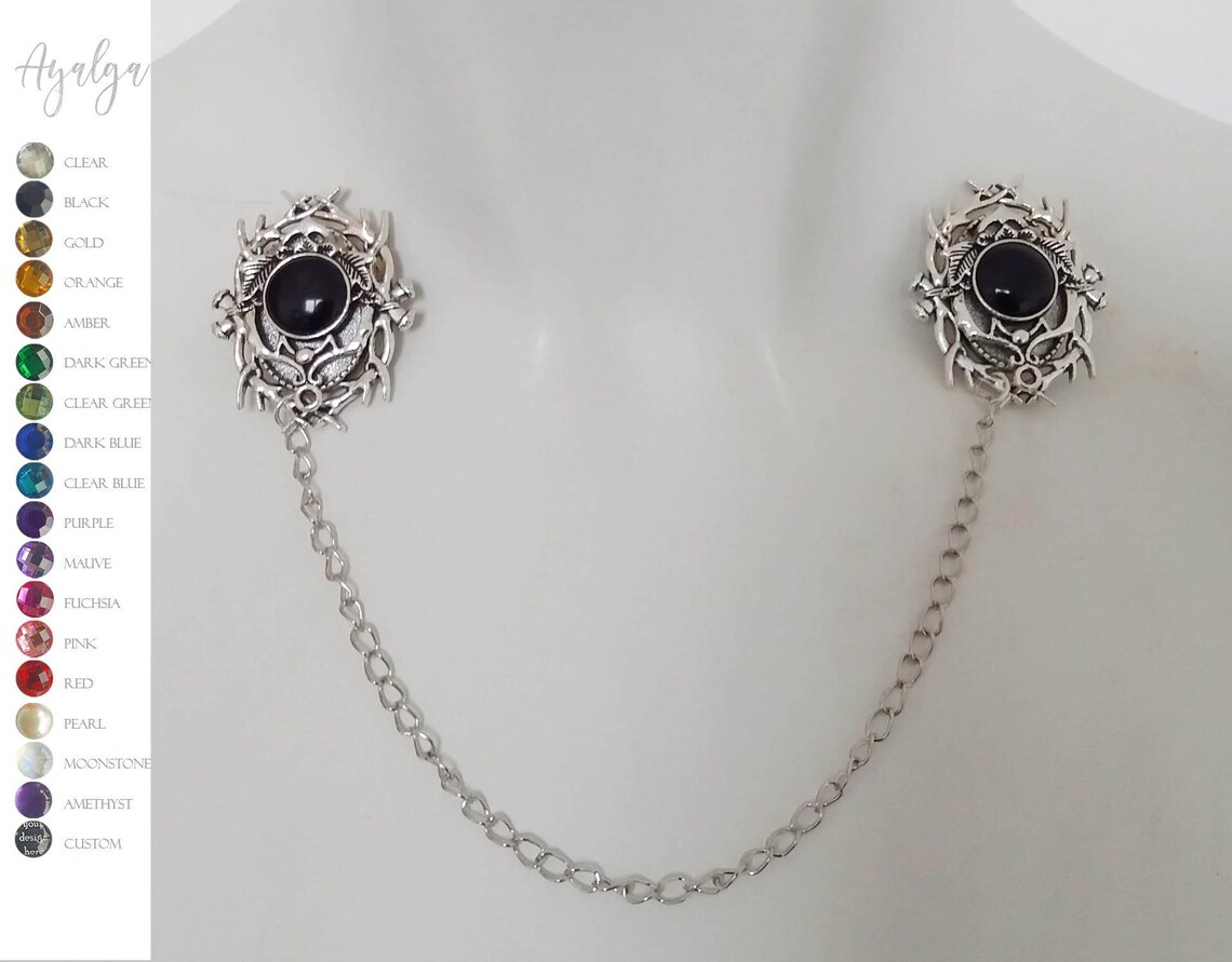 Clasp Brooch Cloak Statement Jewelrycloak Pin Brooch Etsy