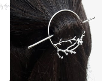 branches hair pin - metal hair barrette - haircomb metal - boho hair accessories - woodland hair clip - twig clip - Hair Clip Hair Barrette