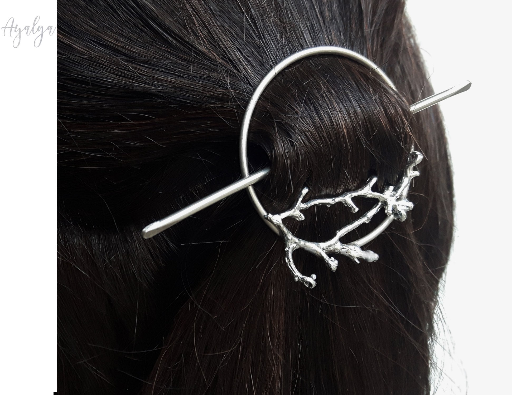 branches hair pin - metal hair barrette - haircomb metal - boho hair accessories - woodland hair clip - twig clip - Hair Clip Hair Barrette