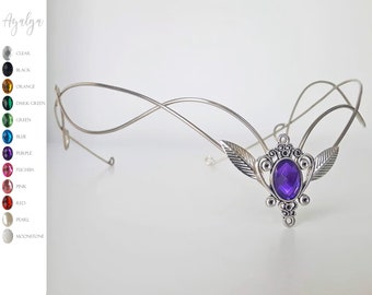 elven headpiece, silver leaf crown, woodland elf tiara, fairy crown, handmade jewelry