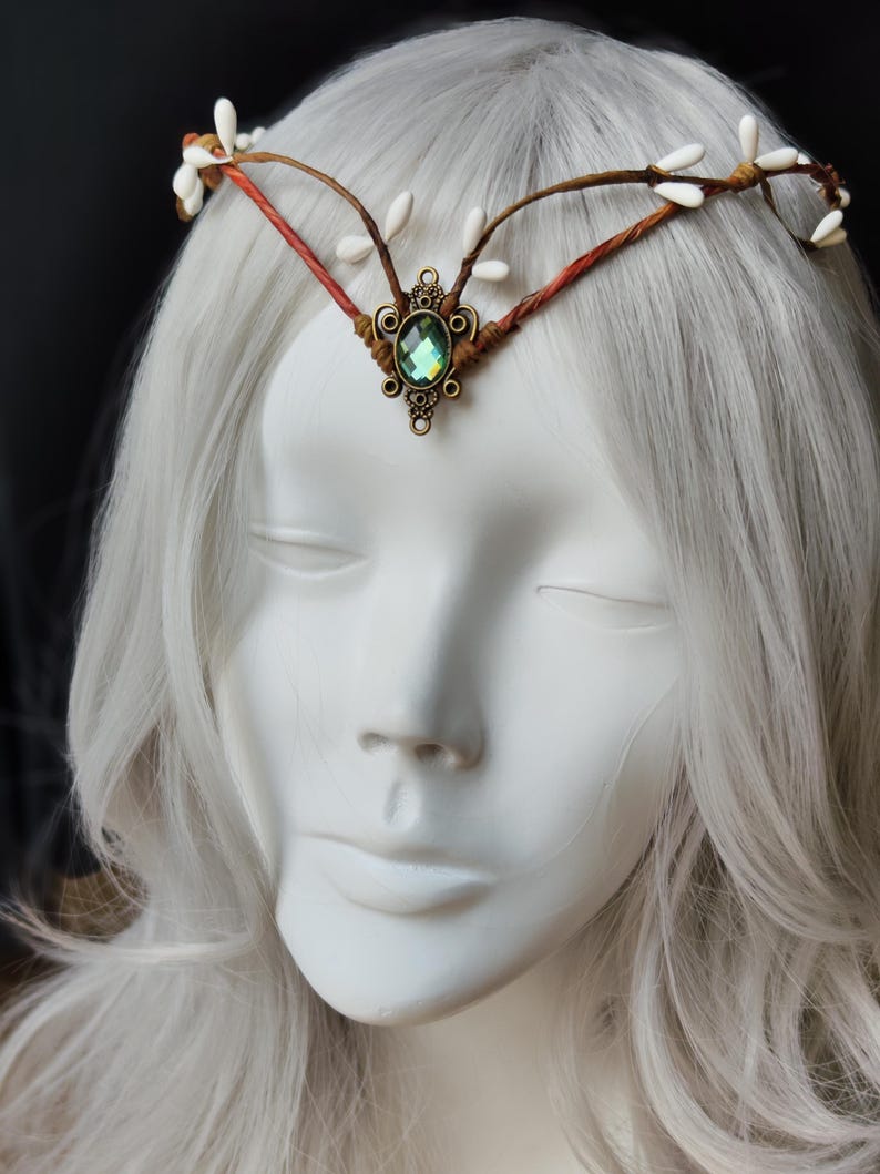 Tiara de elfo del bosque / Corona de hadas con diadema élfica White