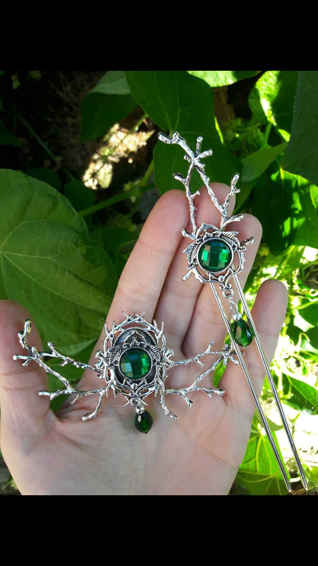 Hair Pin and Brooch Hair Stick Brooch Elvish Set Etsy