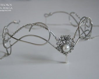 Wedding Elven Tiara  – Handmade Fantasy Crown · Boho Fairy Headpiece by Ayalga