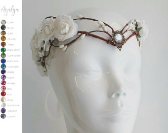 woodland floral crown , elvish fairy tiara