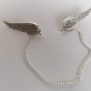 Brooch chain - wings brooch clasp brooch  - collar pins wings - brooch medieval - cloak accessories - viking jewelry - collar brooch  collar