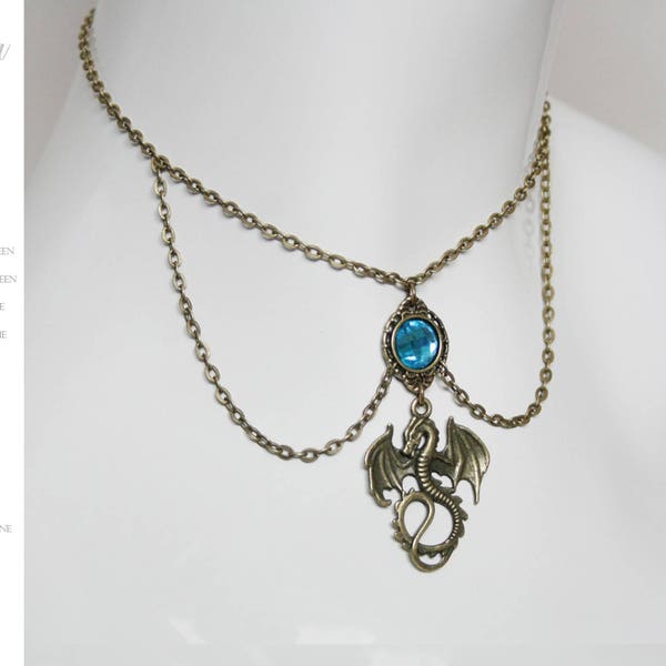 dragon necklace - dragon chocker - daenerys necklace- statement jewelry