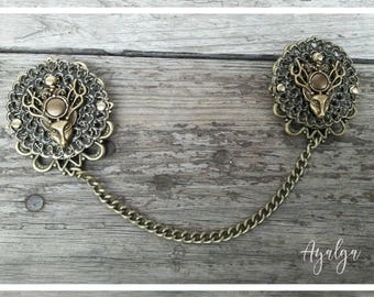 clasp brooch cloak- statement jewelry-cloak pin - brooch medieval - medieval wedding jewelry - cloak accessories - viking jewelry - pin