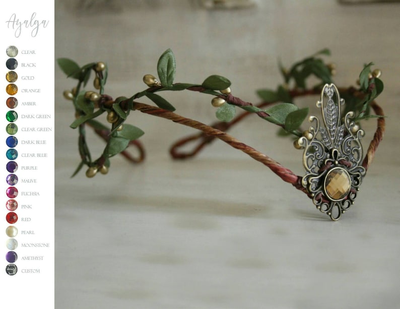 Woodland elf tiara - elven headpiece - fairy crown- woodland tiara - circlet - leaves crown - elvish tiara - bridal headpiece - fairy crown 