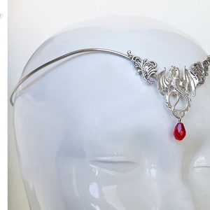 dragon crown, elven silver dragon crown, elven wedding crown
