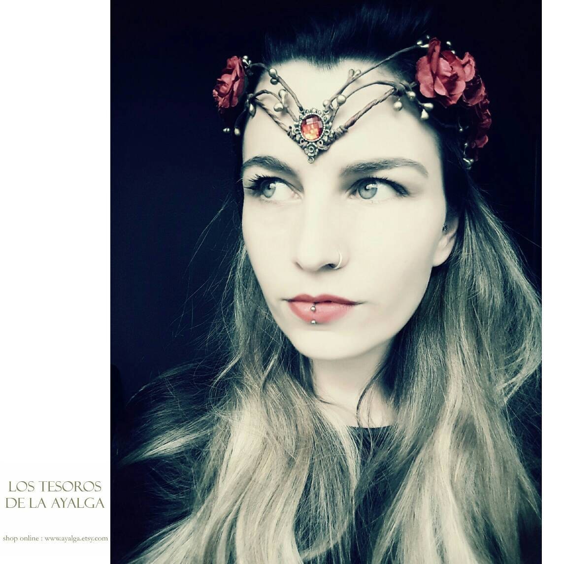 Woodland Flower Tiara Elven Headpiece Fairy Crown Etsy