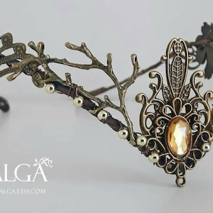 Handmade Woodland Elf Tiara: Bridal Fairy Crown Headpiece image 3