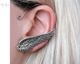 Orecchino ad ali d'argento / Gioielli fantasy elfici unisex