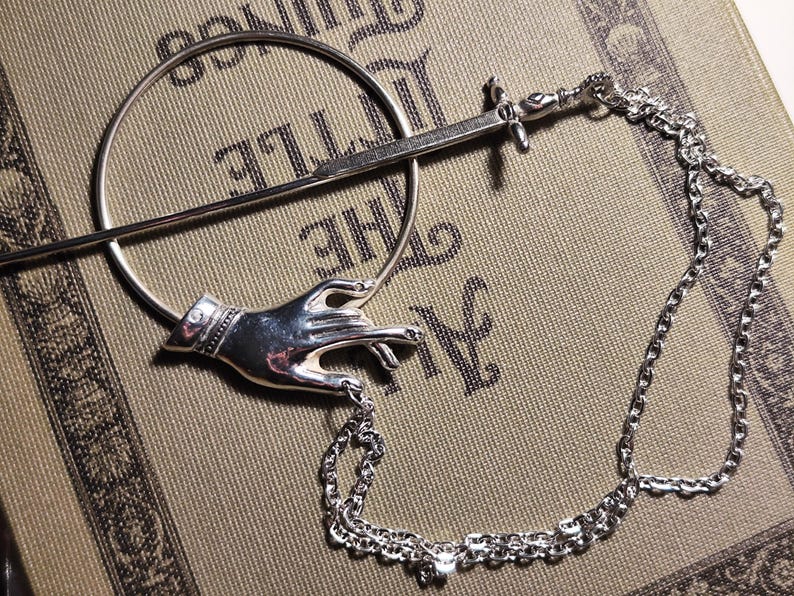Sword Comb Hair Pin With Chains – Witchy, Gothic, Fantasy Hair ...