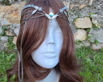 elven tiara, bridal headpiece, elven crown, elven circlet, handmade jewelry