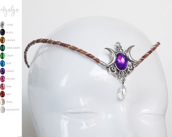 Moon tiara - Moon crown - Woodland  moon - sailor moon tiara - elven tiara -elvish tiara - goddess tiara - hair jewelry - woodland crown