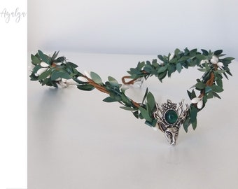 elven deer tiara .  woodland crown