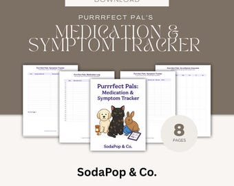 Pet Medication & Symptom Tracker: Printable Health Log (PDF Download)