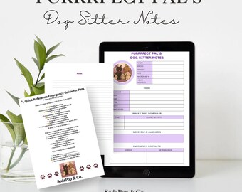 Dog Sitter Notes Printable: Pet Care Info, Emergency Guide (PDF Template)