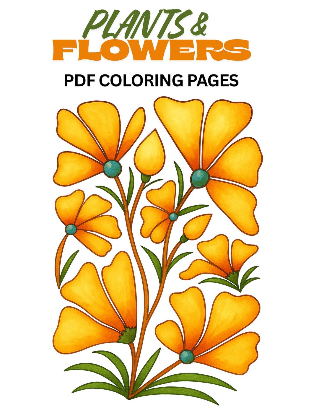 Printable Plant & Flower Coloring Book | 15 Botanical Pages | PDF ...