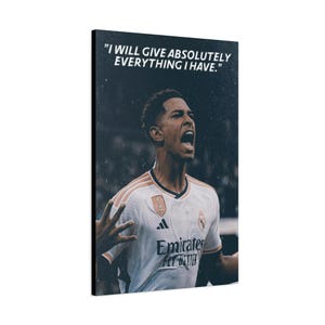 Jude Bellingham Motivational Canvas, Football/Soccer Wall Art