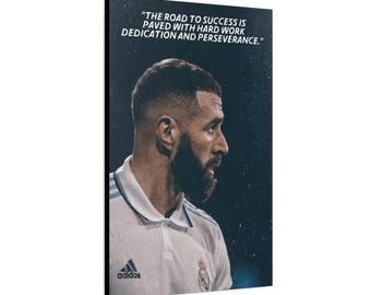 Motywacyjne płótno Karima Benzemy, grafika ścienna z motywem piłki nożnej