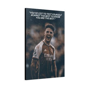 Declan Rice Motivational Canvas, Football/Soccer Wall Art